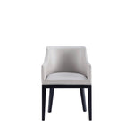 Gansevoort Vegan Leather Wood Armchair in Light Gray