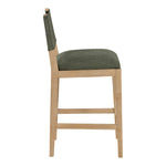 Avon Linen Textured Performance Fabric Upholstered Counter Stool in Olive