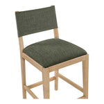 Avon Linen Textured Performance Fabric Upholstered Counter Stool in Olive