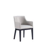 Gansevoort Vegan Leather Wood Armchair in Light Gray