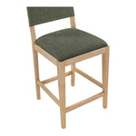 Avon Linen Textured Performance Fabric Upholstered Counter Stool in Olive
