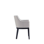 Gansevoort Vegan Leather Wood Armchair in Light Gray