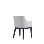 Gansevoort Vegan Leather Wood Armchair in Light Gray
