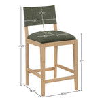 Avon Linen Textured Performance Fabric Upholstered Counter Stool in Olive