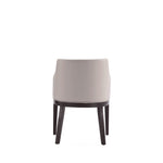 Gansevoort Vegan Leather Wood Armchair in Light Gray
