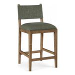 Avon Linen Textured Performance Fabric Upholstered Counter Stool in Olive