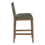 Avon Linen Textured Performance Fabric Upholstered Counter Stool in Olive