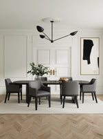 Gansevoort Vegan Leather Wood Armchair in Graphite