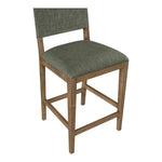 Avon Linen Textured Performance Fabric Upholstered Counter Stool in Olive