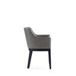 Gansevoort Vegan Leather Wood Armchair in Graphite