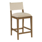 Avon Linen Textured Performance Fabric Upholstered Counter Stool in Beige