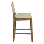 Avon Linen Textured Performance Fabric Upholstered Counter Stool in Beige