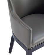 Gansevoort Vegan Leather Wood Armchair in Graphite