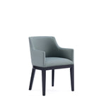 Gansevoort Vegan Leather Wood Armchair in Pewter