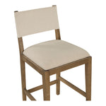 Avon Linen Textured Performance Fabric Upholstered Counter Stool in Beige