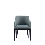 Gansevoort Vegan Leather Wood Armchair in Pewter