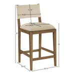 Avon Linen Textured Performance Fabric Upholstered Counter Stool in Beige