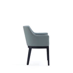 Gansevoort Vegan Leather Wood Armchair in Pewter