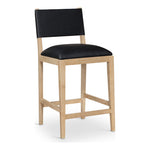 Avon Vegan Leather Counter Stool in Black