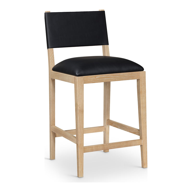Avon Vegan Leather Counter Stool in Black