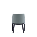 Gansevoort Vegan Leather Wood Armchair in Pewter