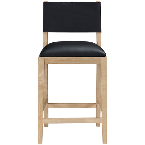 Avon Vegan Leather Counter Stool in Black