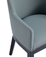 Gansevoort Vegan Leather Wood Armchair in Pewter