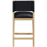 Avon Vegan Leather Counter Stool in Black