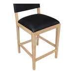 Avon Vegan Leather Counter Stool in Black