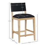 Avon Vegan Leather Counter Stool in Black
