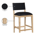 Avon Vegan Leather Counter Stool in Black