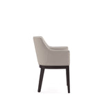 Gansevoort Vegan Leather Wood Armchair in Stone Gray