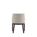 Gansevoort Vegan Leather Wood Armchair in Stone Gray