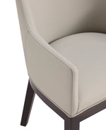 Gansevoort Vegan Leather Wood Armchair in Stone Gray