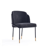 Flor Twill Weave Metal Dining Chair in Black