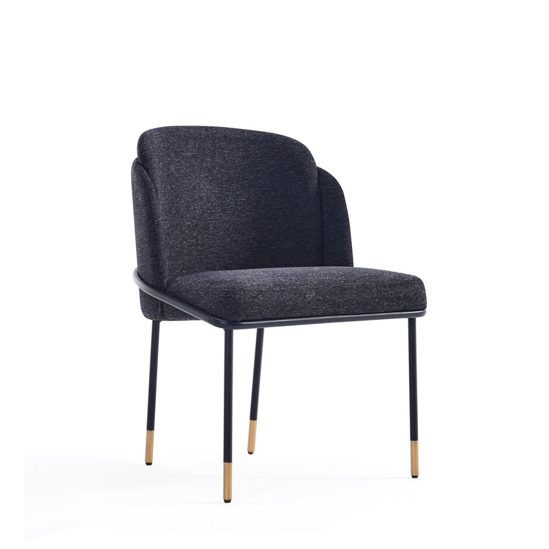 Flor Twill Weave Metal Dining Chair in Black