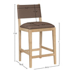 Avon Vegan Leather Counter Stool in Brown