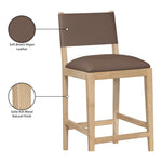 Avon Vegan Leather Counter Stool in Brown
