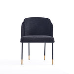 Flor Twill Weave Metal Dining Chair in Black