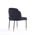 Flor Twill Weave Metal Dining Chair in Black