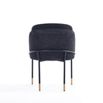 Flor Twill Weave Metal Dining Chair in Black