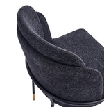 Flor Twill Weave Metal Dining Chair in Black