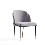 Flor Twill Weave Metal Dining Chair in Gray