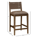 Avon Vegan Leather Counter Stool in Brown