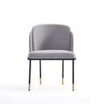 Flor Twill Weave Metal Dining Chair in Gray