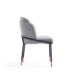 Flor Twill Weave Metal Dining Chair in Gray