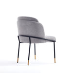 Flor Twill Weave Metal Dining Chair in Gray