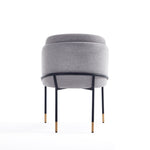 Flor Twill Weave Metal Dining Chair in Gray
