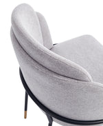 Flor Twill Weave Metal Dining Chair in Gray
