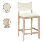 Avon Vegan Leather Counter Stool in Cream